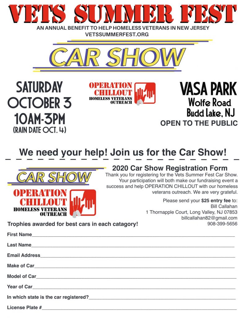 Car Show Online Registration Vets Summer Fest